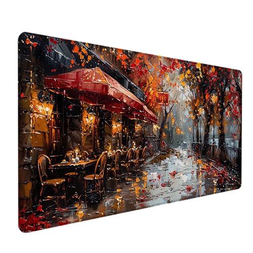 Gaming Mauspad Landschaft Mousepad xxl 1500x800mm, Groß Erweiterter Schreibtischunterlage Gelb, Desk Mat mit Rutschfeste Gummibasis, Verbessert Präzision und Geschwindigkeit, Gaming Zubehör, Gifts 6-5 von LEYAUPGO