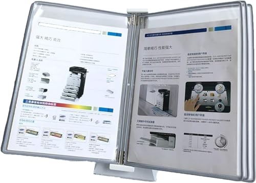 Desktop-Referenzsystem klein, 5 Panels, fasst 10 Blatt A4-Papier, Bedienungsanleitung for Aufhängen an der Wand in der Werkstatt.(Gray) von LEYWHEF