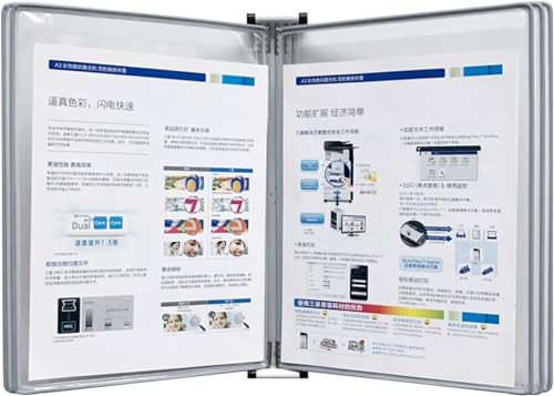 Wandmontierter Page-Flip-Ordner, 5 doppelseitige Seiten – transparenter A4-Loseblatt-Seitenständer(A) von LEYWHEF