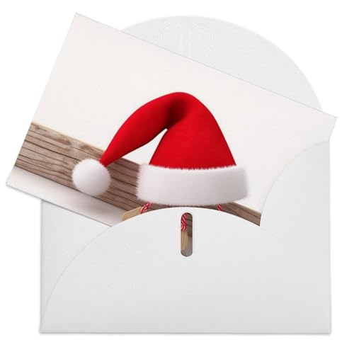 LFDSPYJE Grußkarten mit Umschlägen, Perlglanz-Papier, "Thinking of You"-Karte, Weihnachtsmütze, Geburtstagskarten, Dankeskarten, Blanko-Notizkarten für alle Anlässe von LFDSPYJE