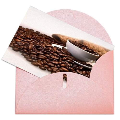 Grußkarten, Kaffeebohnen, halbgefaltet, Trauerkarten mit Umschlägen von LFDSYEOQ
