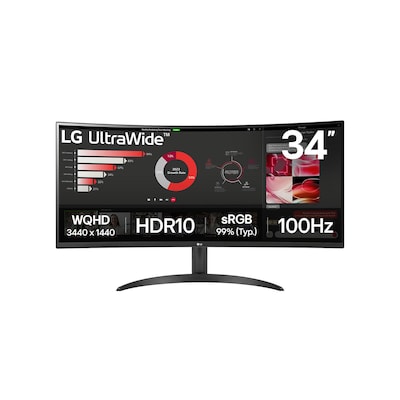 LG 34WR50QK-B 86,4cm (34") 21:9 VA UWQHD Curved Monitor HDMI/DP 100Hz 5ms von LG Electronics