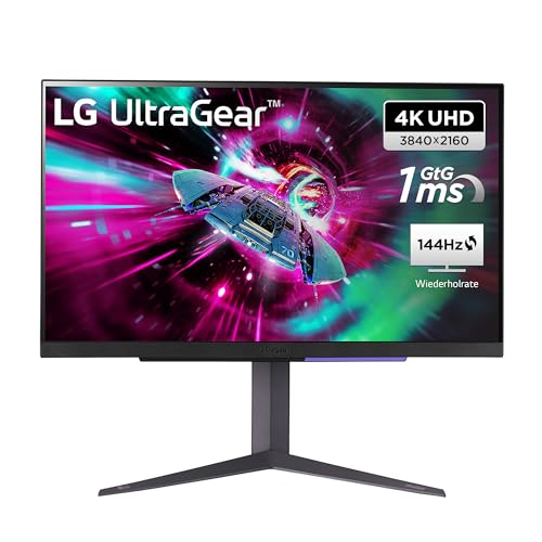 LG Ultragear 16:9 UHD Gaming Monitor 27GR93U-B - 27 Zoll, IPS-Display, HDR10, AMD FreeSync, Grau/Schwarz von LG