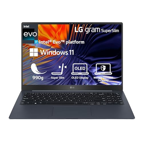 LG gram SuperSlim (2023) | 15" OLED Full-HD Thunderbolt 4 Ultralight Notebook 990g | Intel Core i7 | 16GB RAM | 1TB SSD | 16h Akkulaufzeit | Windows 11 Home | Mirametrix | Blau von LG