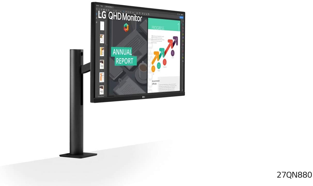 LG 27QN880-B - LED-Monitor - 68.58 cm (27") - 2560 x 1440 QHD - IPS - 350 cd/m� - 1000:1 - 5 ms - 2xHDMI, DisplayPort - Lautsprecher - Dunkelanthrazit [Energieklasse G] von LG