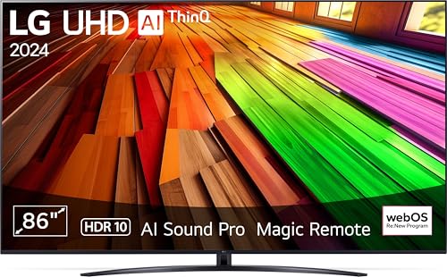 LG 86UT81006LA TV 86" (218 cm) UHD Fernseher (α5 Gen7 4K AI-Prozessor, HDR10, bis zu 60Hz) [Modelljahr 2024], Schwarz von LG