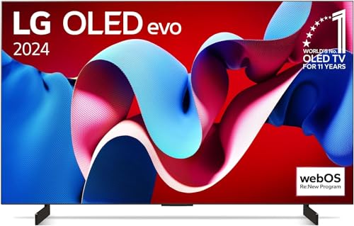 LG OLED42C41LA TV 42" (106 cm) OLED evo Fernseher (α9 Gen7 4K AI-Prozessor, Dolby Vision, bis zu 120Hz) [Modelljahr 2024], Schwarz [Energieklasse G] von LG