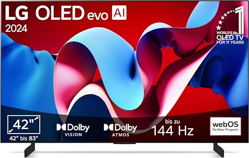 LG OLED42C47LA TV 42" (106 cm) OLED evo Fernseher (α9 Gen7 4K AI-Prozessor, webOS 24, Dolby Vision, bis zu 120Hz) [Modelljahr 2024] von LG