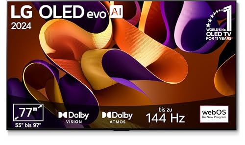 LG OLED77G48LW TV 77" (195 cm) OLED evo Fernseher (α11 4K AI-Prozessor, Dolby Vision, bis zu 120Hz) [Modelljahr 2024], Schwarz von LG