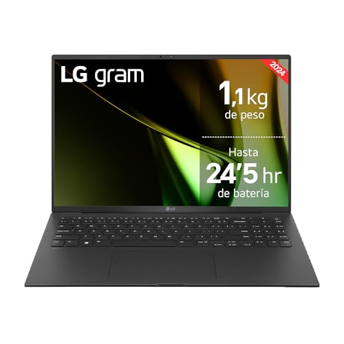 LG Gram 16Z90S-G.AA75B Laptop, Intel Core Ultra 7, Windows 11 Home, 16 GB RAM, 512 GB SSD, 1,1 kg, 24,5 Stunden Laufzeit, Schwarz von LG