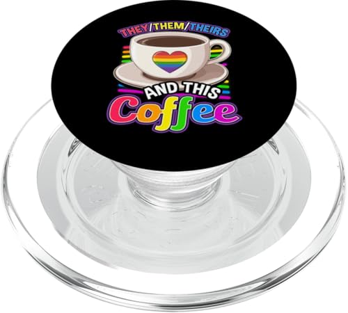 Sie/Sie/Ihre und dieser Kaffee, nicht binärer Stolz PopSockets PopGrip für MagSafe von LGBTQ+ Equality Everyday Pride by NLTS