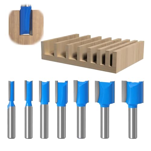 7 Stück Fräser 8mm für Oberfräse Set, Fräser Bündigfräser 8mm Schaft, Holzfräser Gerade, Zweischneidig Nutfräser 8mm Schaft für Holz, Holzbearbeitung, Fräser Schneiden Nutfräsen (7 Stück) 7 Stück Fräser 8mm für Oberfräse Set, Fräser Bündigfräser 8mm Schaft, Holzfräser Gerade, Zweischneidig Nutfräser 8mm Schaft für Holz, Holzbearbeitung, Fräser Schneiden Nutfräsen (7 Stück) von LHLWCCP