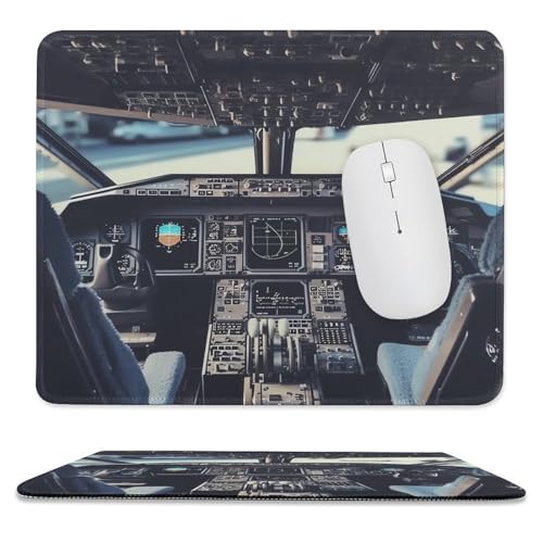 Mauspad, Flugzeug-Cockpit-Druck, Sperrkante, niedliches lustiges Mauspad für Laptop, Gaming, Heimbüro, Dekoration, Schreibtischzubehör, Schreibtischunterlage von LHOKDR