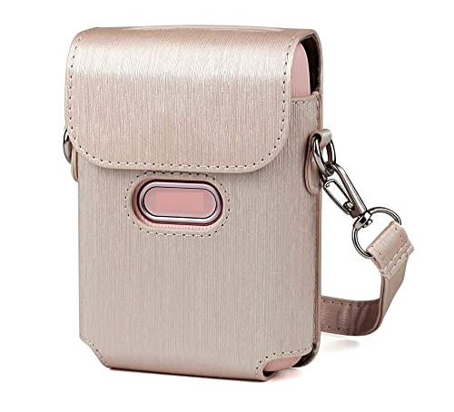 LHYFAGQK Druckertasche Pu. Leder Aufbewahrungstasche Blau Rosa Weiß Schultergurt Einkaufstasche Umhängetasche Fit for Fujifilm Mini Link Kameratasche(Pink) von LHYFAGQK