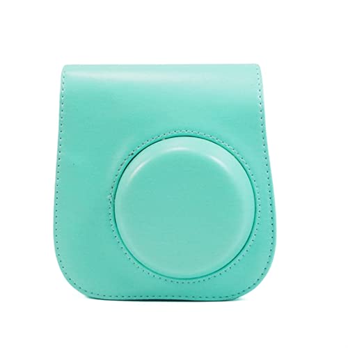 LHYFAGQK Klassischer Retro. Pu. Leder Kamera Strap Umhängetasche Schutzabdeckung Kamera Schutzabdeckung for Polaroid Fit for Fujifilm Mini 8 8+ 9 Kameratasche(Mint Green) von LHYFAGQK