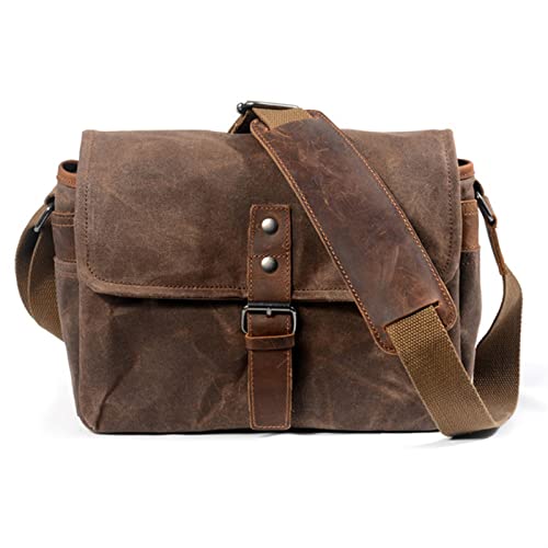 LHYFAGQK Retro wasserdichte kamerasack Fotografie Tasche leinwand Mini einzelne Messenger männer SLR Schultergurt-Tasche for Sony Fit for Nikon Fit for Canon Kameratasche(Coffee) von LHYFAGQK