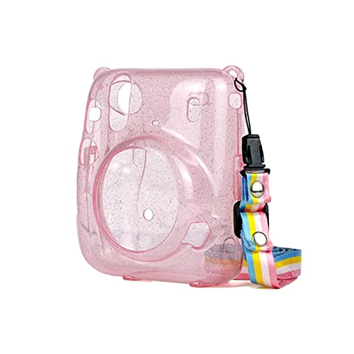 LHYFAGQK Sofortbildkamera-Tasche Hartschalen-Blitzschutzhülle mit Schultergurt, Pink, Lila, Blau, passend for Fujifilm, passend for Mini 11 Kameratasche(Pink) von LHYFAGQK