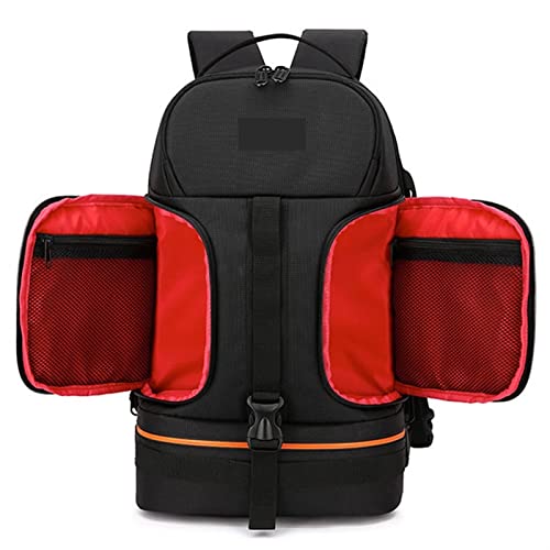 LHYFAGQK Video wasserdichte Kamera Schultern Rucksack W Reflector Stripe Fit 15,6 Zoll LATTEOP Stoßfest Weiche gepolstierte Stativkoffer-Foto-Tasche Kameratasche(Black with Red) von LHYFAGQK