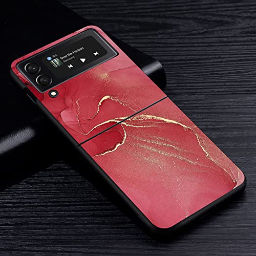 Handyhülle für Samsung Galaxy Z Flip3 5G Flip4 Schwarz Z Flip 3 4 Hard PC Luxury Cover Zflip3 Fashion Granite Marble, BAB194,10, für Samsung Z Flip3 5G von LIFEKA