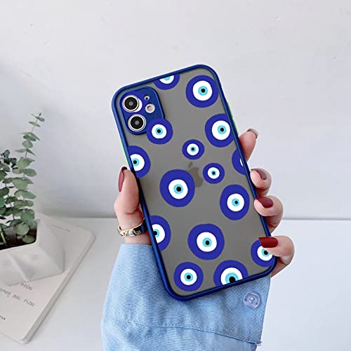 Lucky Eye Blue Evil Eye Print Phone Case für iPhone SE2020 12 13 Mini 11 14 Pro Max XR X XS MAX 7 8 6s Plus Stoßfeste Abdeckung, Blaue Augen 3, für iPhone 14 Plus von LIFEKA