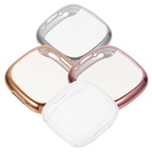 LIFKICH TPU Schutzhüllen Für 4/Sense 2 Austauschbare Abnehmbare Uhrenhüllen Pink Rosé Und Transparent Rundumschutz Für Smartwatch Zubehör von LIFKICH