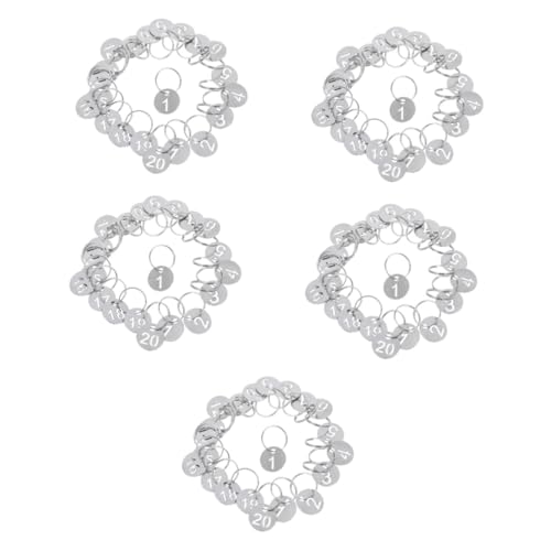 LIFKOME 5 Sätze Nummernschild Schlüsselmarkierung Schlüsselkennzeichnung Schlüsselanhänger Mit Etiketten Zahlen Id-tags Schlüsseletiketten Mit Ringen Schließfach-tags 20 Stück * 5 von LIFKOME