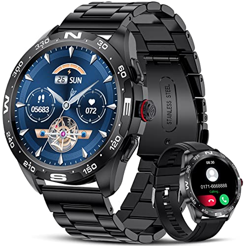 LIGE Smartwatch Herren mit Telefonfunktion, 1.32'' HD Touchscreen Smart Watch mit Herzfrequenz Schlafmonitor, 20 Sportmodi, IP67 Wasserdicht Schrittzähler Fitness Armbanduhr iOS Android von LIGE