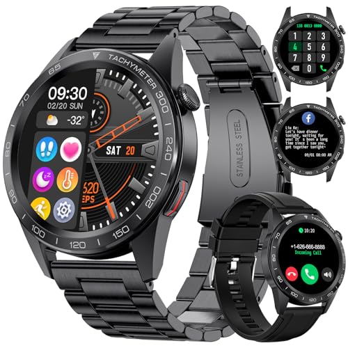 LIGE Smartwatch Herren mit Telefonfunktion 1.39" Touchscreen,400mAh,100+ Sportmodi Fitnessuhr Tracker mit Schrittzähler Schlafmonitor,Wasserdicht Sportuhr Smart Watch für iOS und Android von LIGE