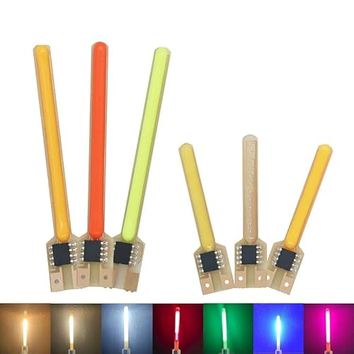 LED Cob Meteorschauer Fließendes Wasser Lampe DC 3V LED Filament Dioden Teile Glühlampen Zubehör,blau Fließendes Wasser,3-5V 58MM 5STK von LIGHBIB