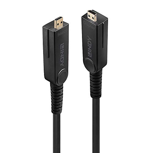 LINDY 38324 50m Fibre Optic Hybrid Micro-HDMI 18G Kabel mit abnehmbaren HDMI- & DVI-Steckern von LINDY