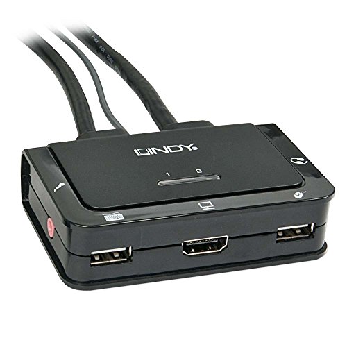 LINDY 42340 - HDMI KVM Switch Compact USB 2.0 Audio 2 Port, schwarz von LINDY