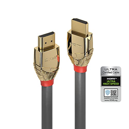 LINDY 37602 - HDMI-Kabel 2.1 Gold Line High Speed 2 Meter mit Ethernet, 10k@120Hz HDMI 2.1 3D 1080p HDCP 2.3 120Hz 144Hz HDR ARC CEC ATC, ATC-getestet, TV OLED, Monitor, Xbox, Blu-Ray, Soundbar von LINDY