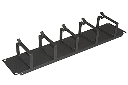 Kabelschiene für Schränke 19" 2 Einheiten 5 Ringe Farbe schwarz aus Metall von LINK