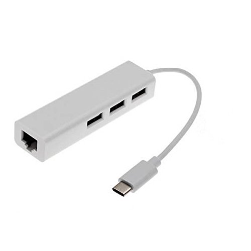 LINK LKADAT127 USB-Adapter Typ C männlich mit Netzstecker Rj45 10/100 + Hub 3 USB 2.0 von LINK