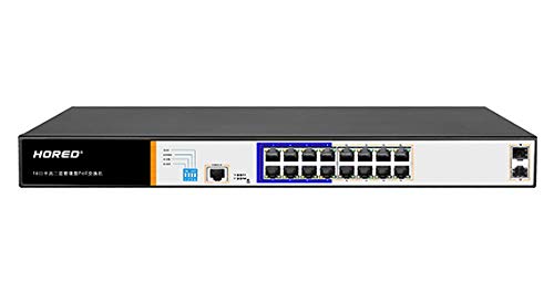 LINK LKSW16L2 Netzwerk-Switch 16 Ports Gigabit Poe 250 Watt + 2 Ports Sfp und ein Port für Konsolen Rj45 Layer 2 von LINK