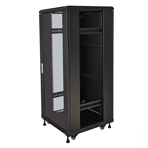 Rack Schrank FÜR NETZE 19" 22U (A) 1166, (L) 600, (P) 600 Farbe schwarz Glastür unmontiert von LINK