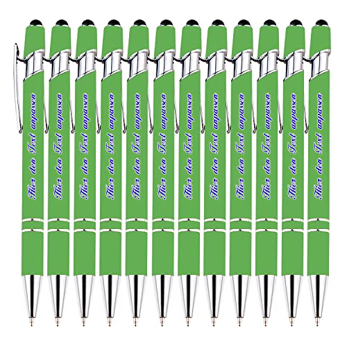 LINMQIU Personalisierter Kugelschreiber mit Nachricht, grüner Kugelschreiber, individueller Kugelschreiber mit Namen für Mitarbeiteranerkennung, Abschlussfeiern, 0,5-mm-Kugelschreiber, 300 STK von LINMQIU