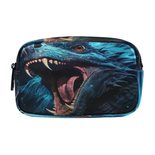 LINNIKEEEE Cooler Blauer Leguan Federmäppchen, Kosmetiktasche,Make-Up-Tasche,Studenten-Stiftetui für Mädchen Jungen von LINNIKEEEE