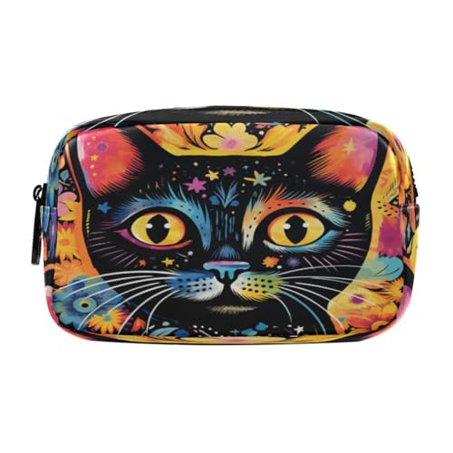 LINNIKEEEE Süße Aquarell Tierkatze Federmäppchen, Kosmetiktasche,Make-Up-Tasche,Studenten-Stiftetui für Mädchen Jungen von LINNIKEEEE