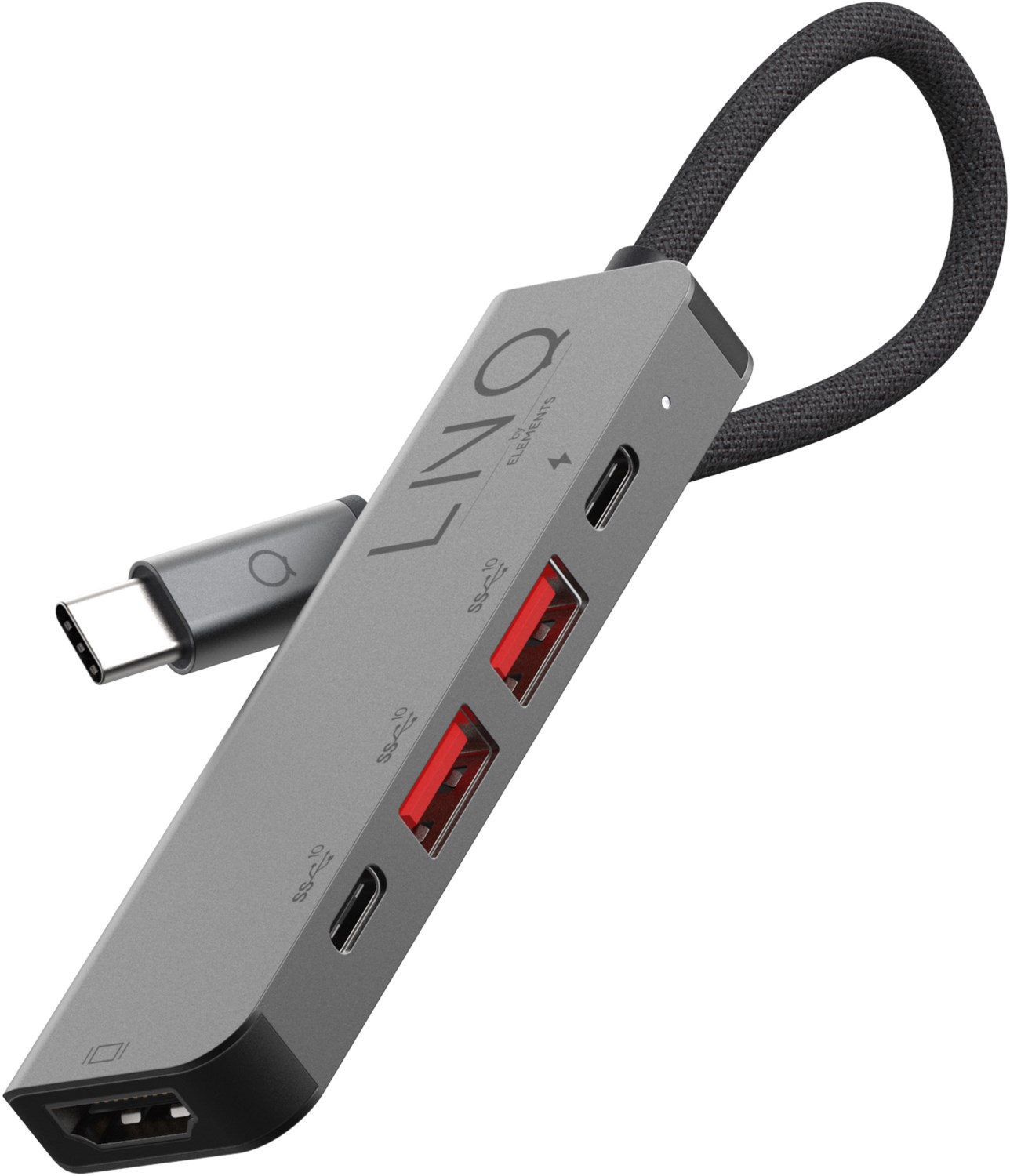 5in1 Pro USB-C Multiport Hub schwarz/grau von LINQ byELEMENTS