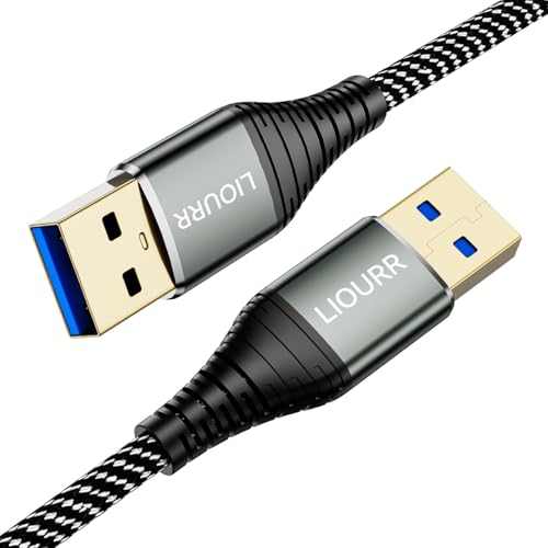 USB Kabel 3.0 Super Speed Kabel【2m】, 5 Gbps Super Speed,Nylon USB Kabel auf USB kompatibel mit Drucker, Laptop, Festplatten, Kamera usw【2m/6.6 Fuß】 von LIOURR