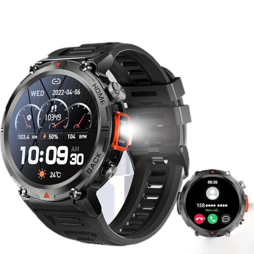 LIPETY Smartwatch, Fitnessuhr, 3,68 cm (1,45 Zoll), voller Touchscreen, für kabellose Anrufe, geeignet für IOS/Android von LIPETY