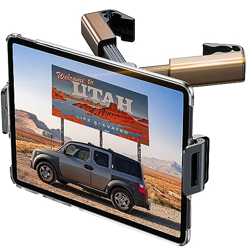 LISEN Tablet Halterung Auto Auto-Rücksitz Universal iPad Halterung Auto kopfstütze Tablet Halter Ausziehbare KFZ-Kopfstützenhalterung (Braun) von LISEN