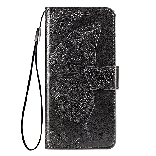 LIUZIHAN Hülle für Mokia HMD Pulse. [Kartenfach] PU Leder Flip Wallet, mit Standfunktion, Schutzhülle handyhüllen für Mokia HMD Pulse.Schwarz von LIUZIHAN