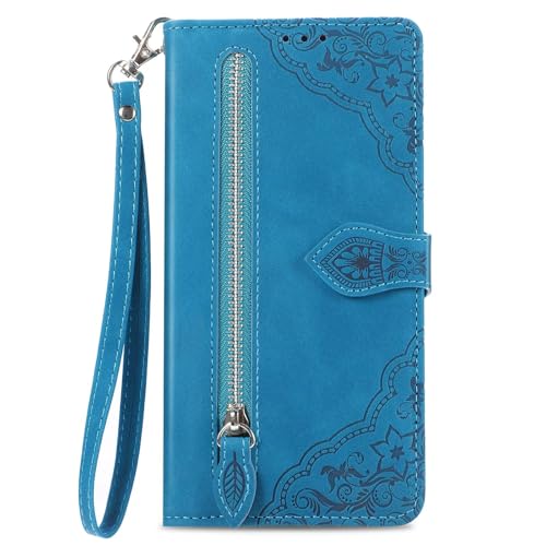 LIUZIHAN Hülle für T-Mobile T Phone Pro 5G. [Kartenfach] PU Leder Flip Wallet, mit Standfunktion, Schutzhülle handyhüllen für T-Mobile T Phone Pro 5G.Blau von LIUZIHAN