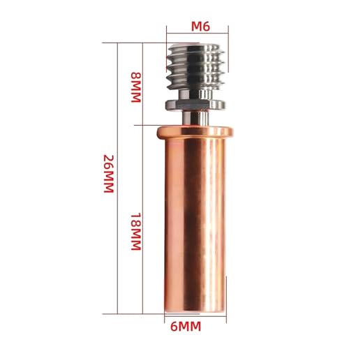 tianwandong 3D-Druckerteile V6 Bi-Metall-Wärmebruch-Legierungskehle E3D V6 Glatter Wärmebruch Ganzmetall-M6-Gewindekehle for Ender3 MK8(AC) von LIYIANWAN