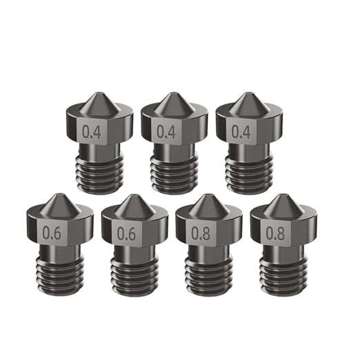 tianwandong 5/10-teiliges V6-Düsenset aus gehärtetem Stahl, V6-Hotend-Extruderdüsen for 3D-Drucker for i3 for i3 MK3(10pcs,0.8mm) von LIYIANWAN