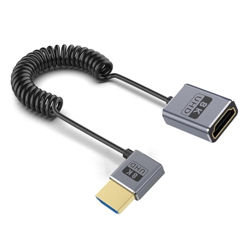 LIbgiubhy Dünnes 8K60Hz 2.1-Videokabel Mit 48 Gbit/s Spirale Und Federdesign Kabel Für Mehr Flexibilität Und Haltbarkeit. 70 cm (27 56 Zoll). von LIbgiubhy