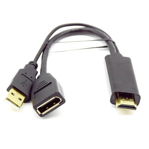 LIbgiubhy Für HDTV Stecker Auf DisplayPort Buchse Adapter Mit USB Stromanschluss Hohe Auflösung Für 4K@60Hz Gaming Und Workstations von LIbgiubhy