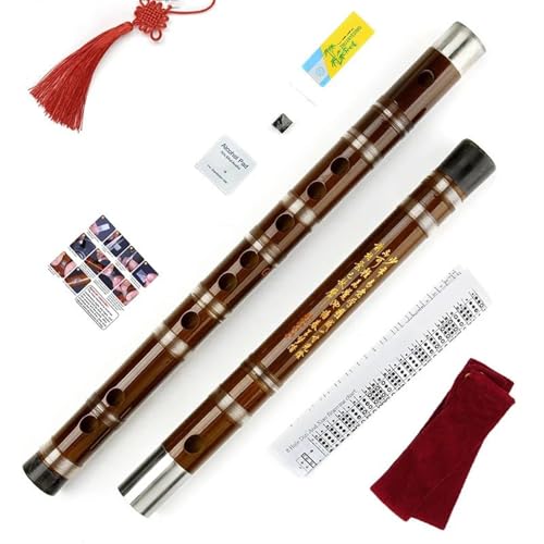 Bambusflöte Für Anfänger Professionelles Chinesisches Bambus-Querflöten-Musikinstrument Mit 6-Loch-Bass-Dual-Plug-Dizi(E Key) von LJERFSW